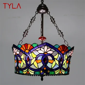 TYLA Tiffany Ripats Lamp LED Loominguline Värvi Klaas Vintage Rippuvad Valgus Decor Kodus Söögituba, Magamistuba Hotell