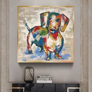 Taks Kutsikas Koer Plakat Ja Pildid Värvimine Armas Loom Akvarell Lõuend Seina Art Nr Raam Kid Tuba Decor Pilt Quadros