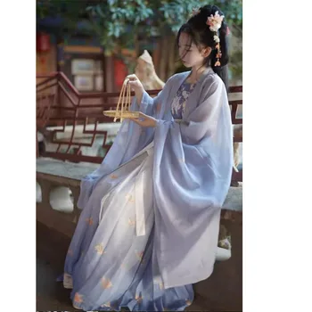Tang Dünastia Hanfu Naiste Hiina Stiilis Traditsiooniliste Kostüüm Lady Kleit Rüü Vintage Õie Printida Printsess Folk Dance Party
