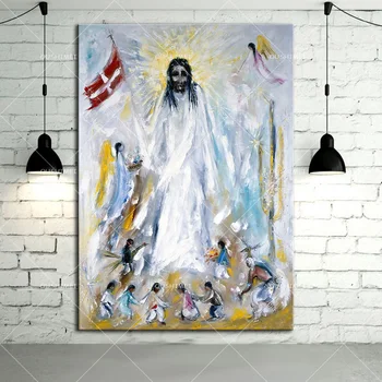 Tasuta Kohaletoimetamine Käsitsi Maalitud õlimaal Lõuendil Käsitöö Jeesuse Portree Õli Seina Maali Kunsti, Käsitöö Seina Kaunistamiseks