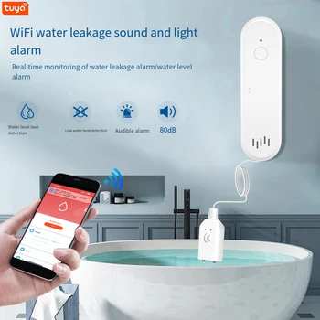 Tuya Wifi Water Sensor Smart Ukse Leke Ülevoolu Taseme Anduri Magnet Alarm Puldi Heli, Valgus Uksed APP Serveri Contro