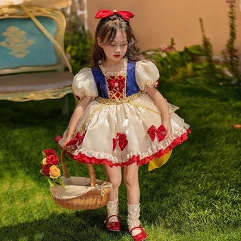 Tüdrukute kleit suvel uus 2023 Lolita uus korea laste mull varruka allääres lõngast kleit