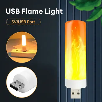 USB LED Leek Lamp Mini Atmosfääri Vilkuv Küünal Valguse Otsest Plug-in Simulatsiooni Leek Raamat Lamp Kämpingu Valgustus