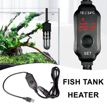 USB Mini Akvaariumi Kütte Varras Väike Kala Tank 18-34 °C Temperatuuri Aquarium Heater Sukeldatavad Reguleeritav Soojendus 10W V0N9
