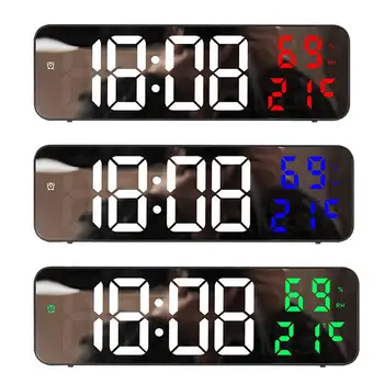 USB-Suur Ekraan LED Digital Wall Clock with Time/Siseruumide Temperatuur/Niiskus Alzheimeri Jõusaal Taimer Klassiruumis Ekraan
