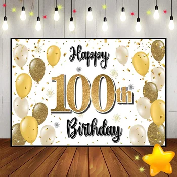 Õnnelik 100. Sünnipäeva Asjade Gold Pink Fotograafia Taustaks Banner 100 Sünnipäeva DecorationBackground Plakat, Bänner