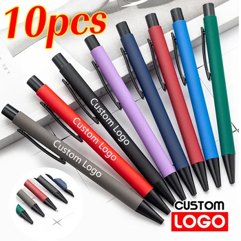 10tk Õpilane Kingitus Pen Custom LOGO Reklaam Geeli Pliiats Äri Metallist Pastapliiats Office Stationery Kiri Nimi Hulgimüük