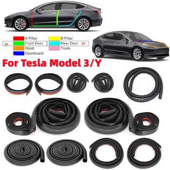 11Pcs/set Auto Ukse Tihendi Riba Komplekt Kummist Müra Isolatsioon Weatherstrip Helikindel Tihendi Riba Komplekt Tesla Model 3/Y