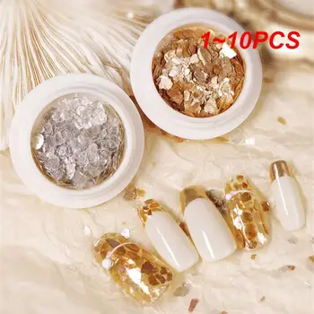 1~10TK 4Box Abalone Shell Nail Art-Helbed Kuld pärlmutterläiget tekitavad Vilk Viil Ebaregulaarne Glitter Fragment Kivi, Maniküüri-ja Teenetemärgid