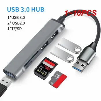 1~10TK Port USB 3.0 Card Reader HUB USB-C c-tüüpi Splitter Mini 2 in 1 Väline SD TF Windows Vist