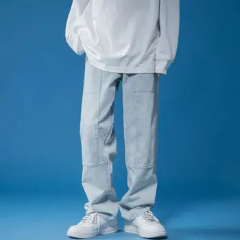2022 Kevad Sügis Püksid y2k kottis teksad meestele Lai jalg Püksid Taskud Elastne Vöökoht Streetwear Lahti Hip-hop Teksad Püksid