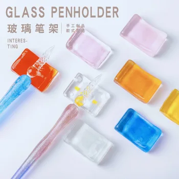 2024 Loominguline Klaas Pliiatsi Omanik Klaasist Multi-use Lill Ringi Harja Sulepea jaoks Akvarell Tint Maali Kooli kontoritarbed