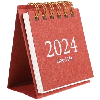 2024 Mini Desktop Raamatus Seisab Kalendrikuu Planeerija Tegevuskava Ajakava Kalendriaasta Spiraal Siduv Kalender Kontor Tarvikud