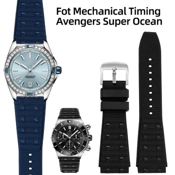 22mm 24mm Pehme Fluoro Kummist Watchband Jaoks Breitling Rihm Fot Mehaaniline Ajastus Avengers Super Ocean Watchband