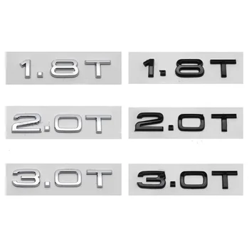 3D ABS Tähed 1.8 T, 2.0 T 3.0 T Tagumine Pagasiruumi Embleem Logo Kleebis Auto Logo Audi A3 A4 A5 A6 A7 A8 Q2 Q3 Q5 Q7 Q8 Tarvikud