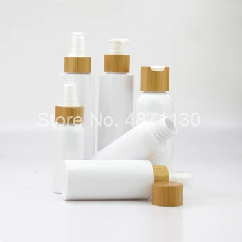 5oz Pump lotion pudel 150ml 60ml 100ml atomizador parfüümi Looduslik Luksus Bambusest Kosmeetikatoodete Pakendid plastic Spray Pudel parfüümi