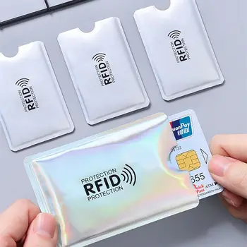 5tk RFID-Kaardi Blokeerimine muhv Meeste ja Naiste Laser-Alumiinium Foolium NFC Lugeja Lukk Protecter Anti Scan Pank Credit Card Hoidja