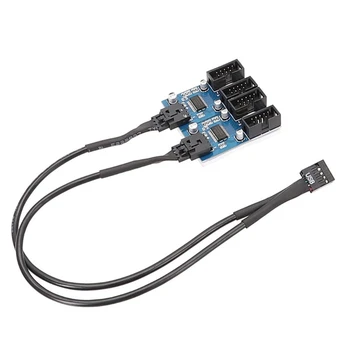9pin USB Päise Isane 1, 2/4 Naine Laiendamine Mälukaart USB 2 Splitter Cable Adapter