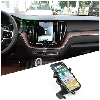 ABS Must Auto Mobiiltelefoni Omanik Volvo XC60 XC 60 2018-2023 Nutitelefoni Mount Bracket GPS Seista Pööratav Toetada Accessorie