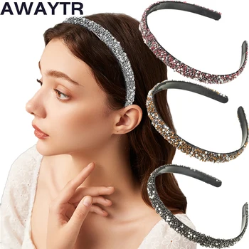 AWAYTR Luxury Crystal Pearl Rhinestone Peapaelad Mood Naiste Juuste Aksessuaarid, Headdress Hairbands Juuksed Ansamblid Sädelevat Juuksed Hoop