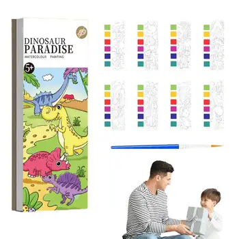 Akvarell Maal Raamat, 12 Lehekülge Akvarell Värvi Raamatust Pastakaga Montessori Lasteaed Õppe Mänguasja Pildi Värvimine Raamatu Mini