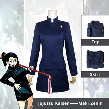 Anime Jujutsu Kaisen Cosplay Kostüüm Maki Zenin Parukas Top Seelik Zen Aastal Maki Halloween Jõulupidu Ühtne Naised Mehed Parukas