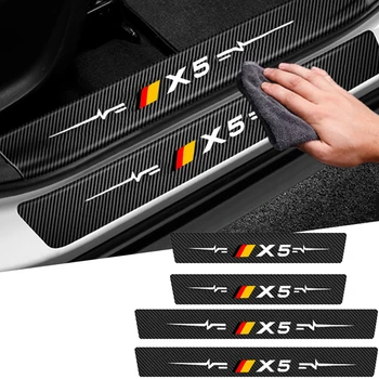 Auto Kleebised BMW X5 Embleemi Ukse Lävepakk Protector Anti Scratch Kleebised Piirmäär Kaitse Carbon Fiber Stiil Tarvikud