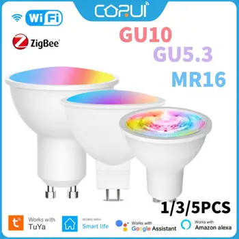 CORUI Tuya, WIFI, Zigbee Smart Lamp GU10/GU5.3/RGB MR16 Juhitava LED Lamp Alexa Google ' i Kodu Alice hääljuhtimine Tähelepanu keskpunktis