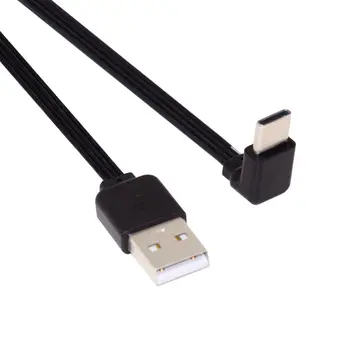 Cablecc 13cm USB 2.0 Type-Male - > USB-C Type-C-Üles Alla Nurk 90 Kraadi Andmete Korter Slim FPC Kaabel FPV & Disk & Telefon