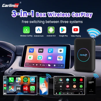 Carlinkit Carplay Ai Kasti Traadita Carplay Android Auto Android-10 4-Core CPU 32GB WIFI Ondersteuning Toetada IPTV-Youtube