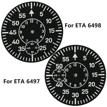 Eest ETA 6497 6498 Liikumise 38.9 mm Vask Vaadata Dial Teine kell 6 / 9 Roheline Helendav Watch Face Plaadi Kajakas ST3620 ST3600
