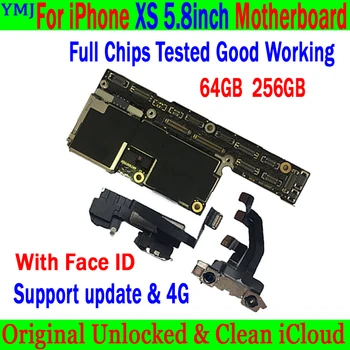 Factory Unlock Emaplaadi iPhone XS 64g/256g/512g Emaplaadi Algne Tasuta Icloud Logic Board/Nr Face ID Plaat Testitud