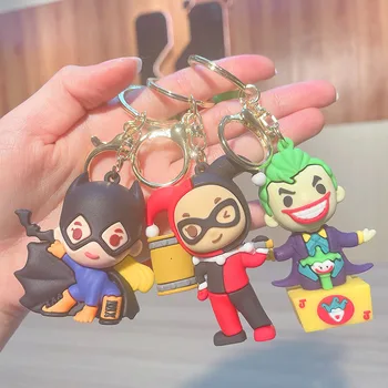Filmid, anime, kangelased Catwoman Batman Harley Quinn cartoon figura PVC tegevuse mänguasja arvandmed võtmehoidja nukud kogumise võtmerõngast bagpack