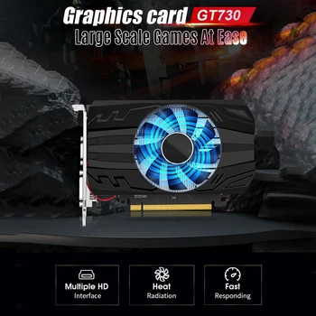 GT730 2GB GDDR5 videokaart, 128 Bit 700Mhz 40Nm Pcle X16 2.0, VGA+DVI+Hdml-Ühilduv videokaart