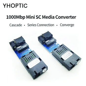 Gigabit Mini KS Converter PCBA Juhatus, Optika Media Converter, A/B 1F1E, 1000Mbs, Single Mode, Simplex