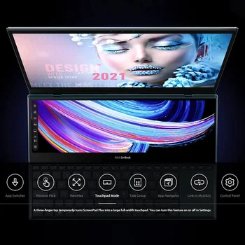 HOT MÜÜK ZenBook Pro Duo 15 OLED UX582 Sülearvuti, 15.6 tolline OLED UHD Touch Ekraan, Intel Core i9-11900H, 32GB RAM, 1 TB S