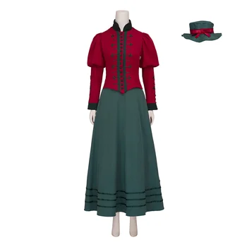 Hilja 1890. Victoria Edwardian Kostüüm Ball Kleit Naiste Victoria Gooti Steampunk Ratsutamine Harjumus Müts Teater Kleit, Kostüüm