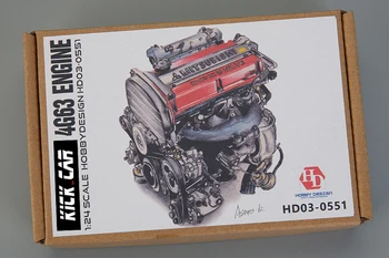 Hobi Disain HD03-0551 1/24 Mitsbsh 4G63 Mootori Detail Komplekt (Vaik+PE+Metallist osi) Mudel Auto Muudatusi