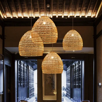 Jaapani Ripats LED Rippuvad Võistluskalendri Valgustus Restoran, Köök, Magamistuba Uuringu elutuba Rotangist Jutustama Home Decor Lamp