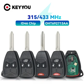 KEYYOU 1TK Remote key 315/433Mhz ID46 jaoks Chrysler/JEEP/DODGE 300 200 Haab Sebring Ülem CE0888 OHT692713AA OHT692427AA