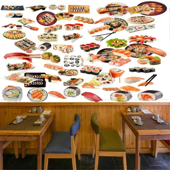 Kaasaegne Jaapani Toit Maitsev Sushi Foto Tapeedid Tööstus-Decor Söögituba Taust Seina Paber Seinamaaling De Papel Parede