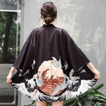 Kimonos naine 2019 Jaapani kimono jakk cosplay särk pluus naistele Jaapani yukata naine suvel rannas kimono Q721