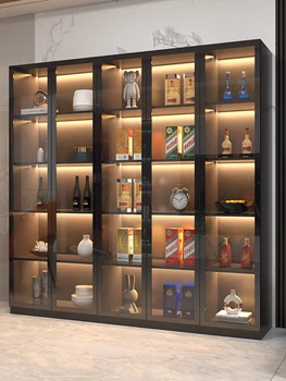 Klaas uks veini kabinet ekraan kapp seina kaasaegne elutuba 2023 uue veini rack väike luksus majapidamis-kapp