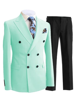 Klassikaline Meeste Ülikond Slim Fit Tipp Rinnamikrofon Pulm Tuxedos Groomsmen Bleiser 2 Tükki, Komplekti Pulm (Jope+Püksid) Ülikond