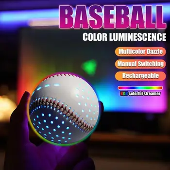 Kuma Pesapalli Värviline LED süttib, 6 Värvi 2 Särav Hallitusseened Faux Nahast Ideaalne Kaal Laetav Tava Pesapalli Kids Mänguasi