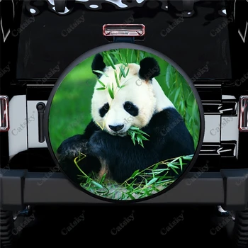 Loomade Panda Süüa Bambusest Auto Tagavara Rehvi Kate Veekindel Rehvi Ratta Teenetemärgi Kaitsevad Auto, Veoauto, MAASTUR Camper Haagise 14-17inch