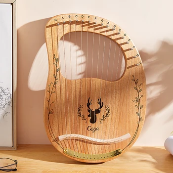 Lyre Harf 16 Stringid Puidust, Keelpilli, Harfil koos Korjab Tuning Tööriist Algajatele, Peach Blossom Puidust Klaver Keha Harfil