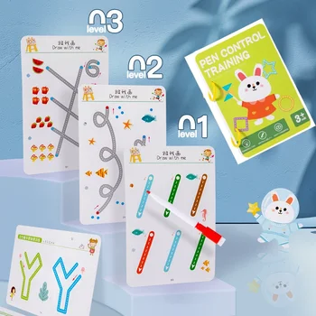 Magic Tava Copybook Montessori Pen Kontrolli Koolituse Raamat Maagiline Jälgimise Töövihik Korduvkasutatavad Laste Joonistus Haridus-Raamatuid