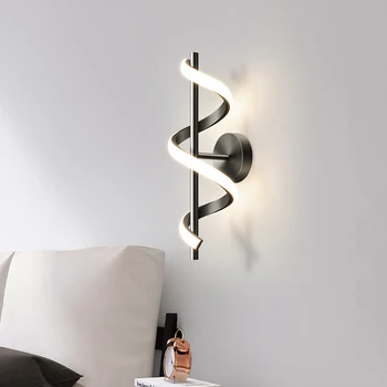 Minimalistlik LED Seina Lamp Põhjamaade Magamistuba Öö Sconce Must Valge Kuld Dekoratiivsed Valgustid elutoas, Koridoris Sise-Inventar