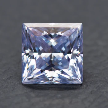 Moissanite Gemstone Printsess Lõigatud Lavendel Värvi Lab Kasvanud Diamond Võlusid Diy Ehete valmistamiseks kasutatavad Materjalid koos gra mängud Sertifikaat
